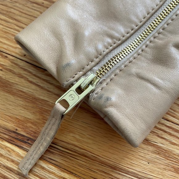 Michael Kors Tan Leather Motorcycle Jacket Size Small - Picture 11 of 15